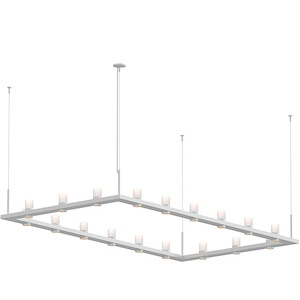 Intervals - LED Rectangular Pendant with Cylinder Uplight Trim-11.5 Inches Tall and 104 Inches Wide - 1277780