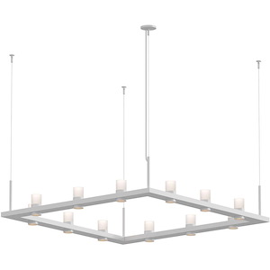 Intervals - LED Square Pendant with Cylinder Uplight Trim-11.5 Inches Tall and 56 Inches Wide - 1277899