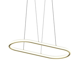 Luna - 98W 2 LED Racetrack Pendant In Contemporary Style-1.5 Inches Tall and 33.5 Inches Wide - 1293909