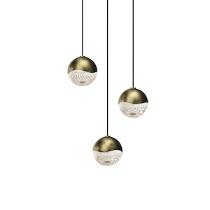 Grapes - 27W 3 LED Round Small Pendant In Contemporary Style-2.5 Inches Tall and 7 Inches Wide
