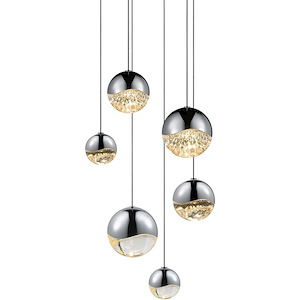 Grapes - 6 LED Assorted Pendant-3.75 Inch Tall and 11.75 Inch Wide - 492904