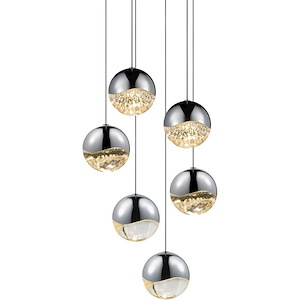 Grapes - 6 LED Large Pendant-3.75 Inch Tall and 11.75 Inch Wide - 492903