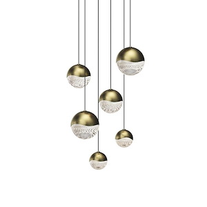 Grapes - 150W 6 LED Round Assorted Pendant In Contemporary Style-3.75 Inches Tall and 11.75 Inches Wide - 1293925
