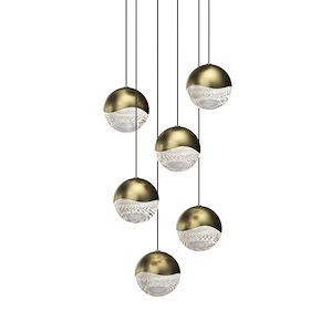 Grapes - 198W 6 LED Round Large Pendant In Contemporary Style-3.75 Inches Tall and 11.75 Inches Wide
