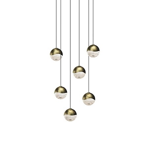 Grapes - 108W 6 LED Round Small Pendant In Contemporary Style-2.5 Inches Tall and 10.5 Inches Wide