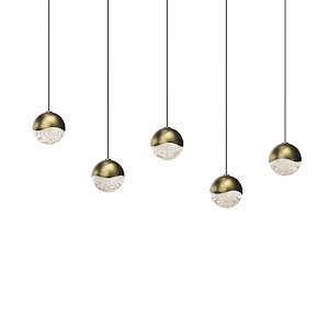 Grapes - 75W 5 LED Rectangular Small Pendant In Contemporary Style-2.5 Inches Tall and 36.5 Inches Wide