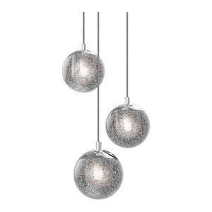 Champagne Bubbles - 3 LED Round Pendant In Contemporary Style