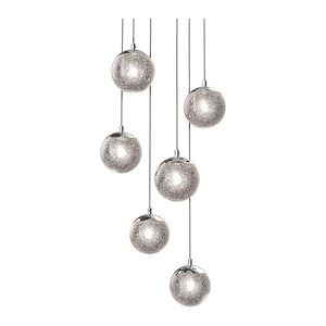 Champagne Bubbles - 6 LED Round Pendant In Contemporary Style - 614362