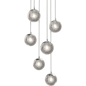 Champagne Bubbles - 6 LED Pendant-4.5 Inch Tall and 12 Inch Wide - 614362