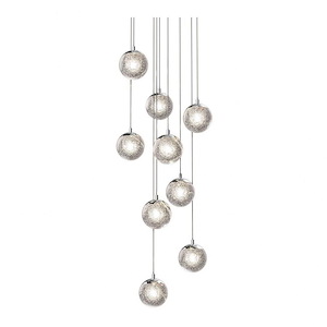 Champagne Bubbles - 9 LED Round Pendant In Contemporary Style