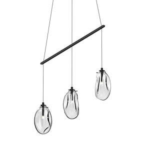Liquid - 3 LED Linear Spreader Pendant In Contemporary Style-11.5 Inches Tall and 36.5 Inches Wide