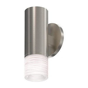 Alc - LED One-Sided Wall Sconce with Etched Ribbed Glass Trim In Modern Style-3 Inches Wide