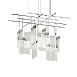 V Panels - 1760W 11 LED Large Pendant-11.75 Inches Tall and 46.75 Inches Wide