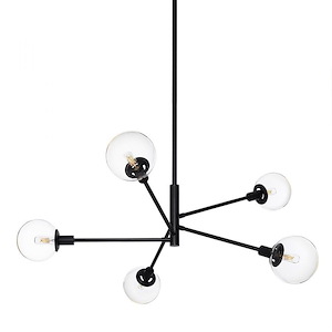 Orb - 5 Light Pendant-20.25 Inches Tall and 38.50 Inches Wide