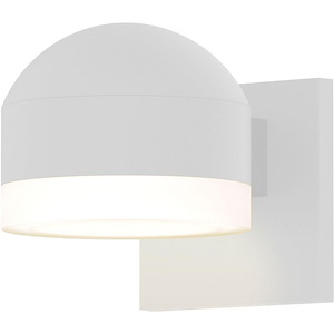 REALS - 1 LED Dome Cap and White Cylinder Wall Sconce-4 Inch Tall and 5 Inch Wide - 1395811