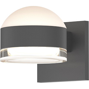 REALS - 2 LED Dome and Clear Cylinder Lens Wall Sconce-4 Inch Tall and 5 Inch Wide - 1395818