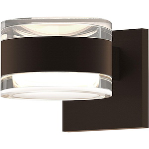 REALS - 2 LED Clear Cylinder Lenses Wall Sconce-3.25 Inch Tall and 5 Inch Wide - 1395822