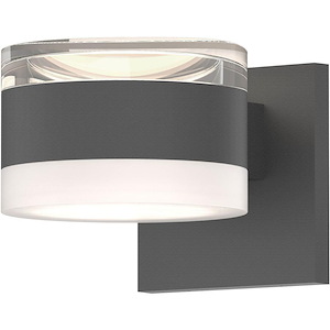 REALS - 2 LED Clear Cylinder and White Cylinder Lens Wall Sconce-3.25 Inch Tall and 5 Inch Wide - 1395823
