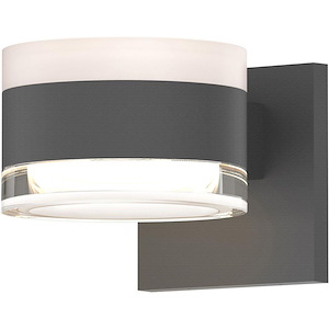 REALS - 2 LED White Cylinder and Clear Cylinder Lens Wall Sconce-3.25 Inch Tall and 5 Inch Wide - 1395826