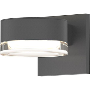 REALS - 2 LED Plate and Clear Cylinder Lens Wall Sconce-2.5 Inch Tall and 5 Inch Wide - 1395830