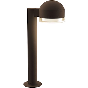 REALS - 1 LED Dome Cap and Clear Cylinder Bollard-17.75 Inch Tall and 5 Inch Wide - 1395834