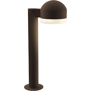 REALS - 1 LED Dome Cap and White Cylinder Bollard-17.75 Inch Tall and 5 Inch Wide - 1395835