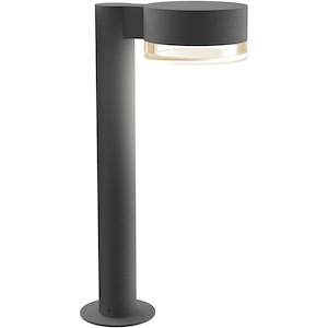 REALS - 1 LED Plate Cap and Clear Cylinder Bollard-16 Inch Tall and 5 Inch Wide - 1395838