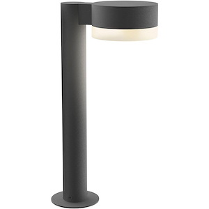 REALS - 1 LED Plate Cap and White Cylinder Bollard-16 Inch Tall and 5 Inch Wide - 1395839