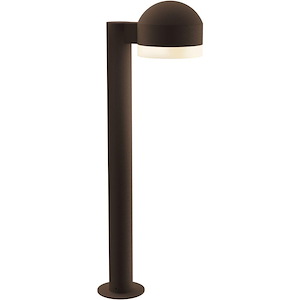 REALS - 1 LED Dome Cap and White Cylinder Bollard-23.75 Inch Tall and 5 Inch Wide - 1395843