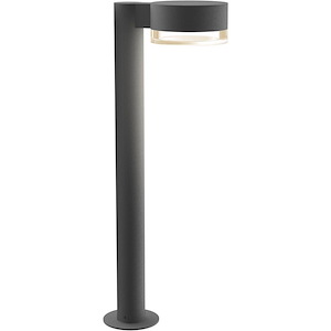 REALS - 1 LED Plate Cap and Clear Cylinder Bollard-22 Inch Tall and 5 Inch Wide - 1395846