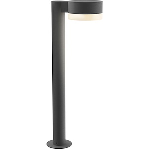 REALS - 1 LED Plate Cap and White Cylinder Bollard-22 Inch Tall and 5 Inch Wide - 1395847