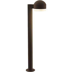 REALS - 1 LED Dome Cap and White Cylinder Bollard-29.75 Inch Tall and 5 Inch Wide - 1395851