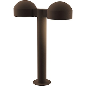 REALS - 2 LED Dome Cap and Plate Lens Double Bollard-17.75 Inch Tall and 5 Inch Wide - 1395860