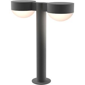 REALS - 2 LED Plate Cap and Dome Lens Double Bollard-16 Inch Tall and 5 Inch Wide - 1395861