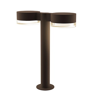 Reals - LED Double Bollard In Contemporary Style-16 Inches Tall and 5 Inches Wide