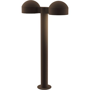 REALS - 2 LED Dome Cap and Plate Lens Double Bollard-23.75 Inch Tall and 5 Inch Wide - 1395868
