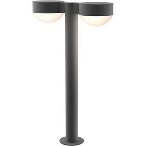 REALS - 2 LED Plate Cap and Dome Lens Double Bollard-22 Inch Tall and 5 Inch Wide - 1395869