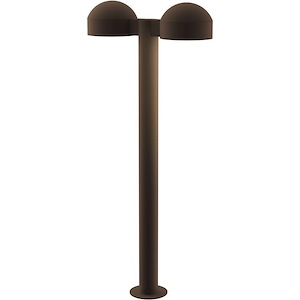 REALS - 2 LED Dome Cap and Plate Lens Double Bollard-29.75 Inch Tall and 5 Inch Wide - 1395876