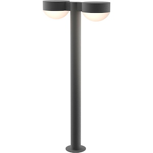 REALS - 2 LED Plate Cap and Dome Lens Double Bollard-28 Inch Tall and 5 Inch Wide - 1395877