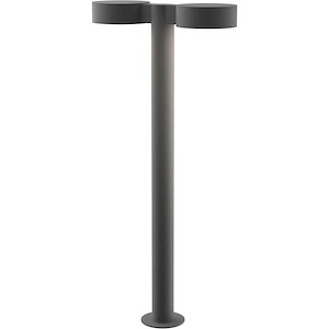 REALS - 2 LED Plate Cap and Plate Lens Double Bollard-28 Inch Tall and 5 Inch Wide - 1395880