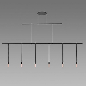 Suspenders - 9.6W LED 2-Tier Linear Pendant In Style-27 Inches Tall and 48 Inches Wide - 1118026