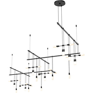 Suspenders - 49.6W 15 LED Pendant-21 Inch Tall and 118 Inch Wide - 1118042