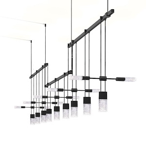 Suspenders - LED 3-Bar Offset Linear Pendant In Modern Style-15 Inches Tall and 102 Inches Wide