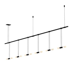 Suspenders - LED 2-Bar In-Line Linear Pendant In Modern Style-13 Inches Tall and 73 Inches Wide