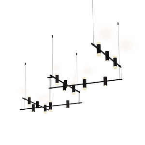 Suspenders - LED 5-Bar Zig Zag Pendant In Modern Style-10 Inches Tall and 106 Inches Wide