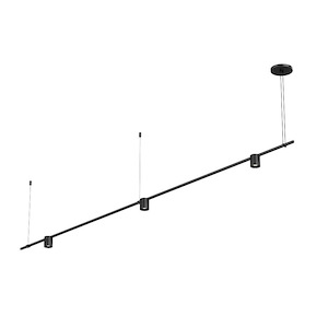 Suspenders - LED Linear Pendant with Power Precise Bar-Mounted Cylinders In Modern Style-3 Inches Tall and 97 Inches Wide
