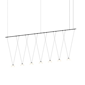 Suspenders - LED 1-Tier Linear V-Line Pendant In Modern Style-34 Inches Tall and 97 Inches Wide