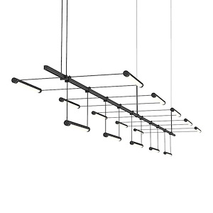 Suspenders - 15 LED 1-Tier Linear Pendant with Linear Rotational Luminaires In Modern Style-7 Inches Tall and 97 Inches Wide
