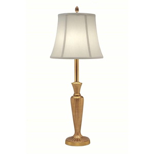 30&quot; Umbered Brass Fluted Buffet Lamp