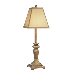 1 Light Square Footed Buffet Lamp-25 Inches Tall